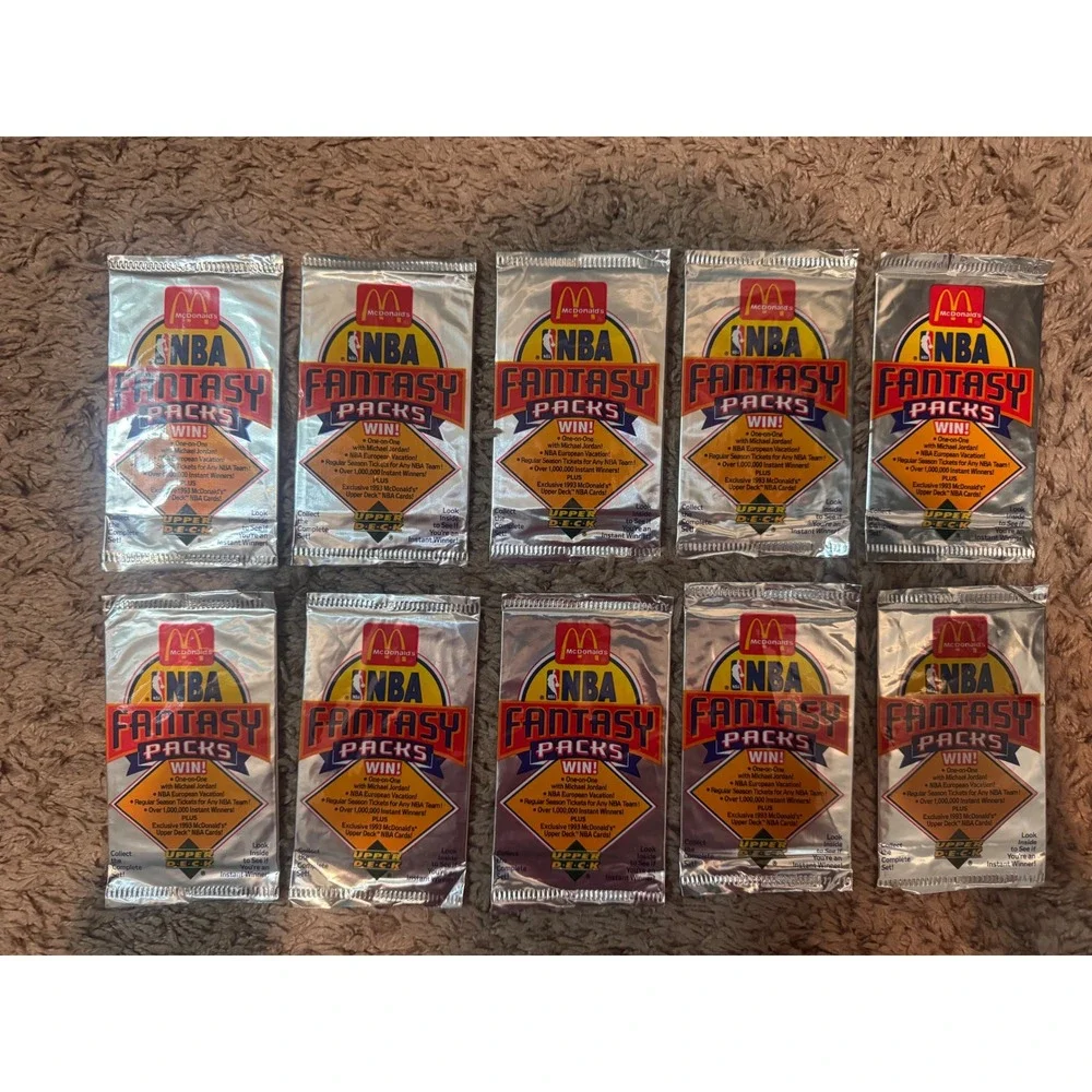 Lot of 10 Sealed 1993 McDonald's NBA Fantasy Packs Upper Deck Michael Jordan